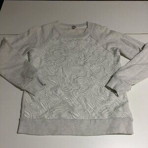 J Crew Womens Small Gray Sweatshirt Embroidery Textured
